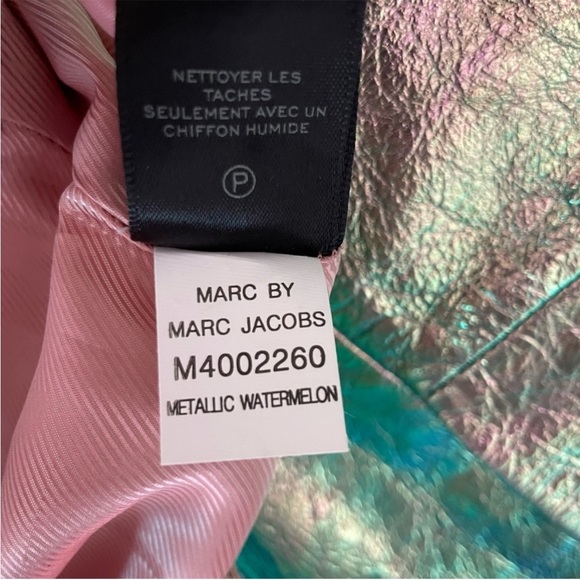 Marc by Marc Jacobs womens size 0 genuine leather mini skirt metallic watermelon - Picture 9 of 9